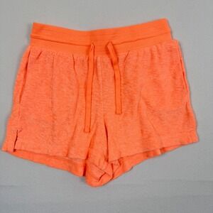 Old Navy Womens Terry Cloth Shorts Neon Orange Drawstring Lounge Beach Size S